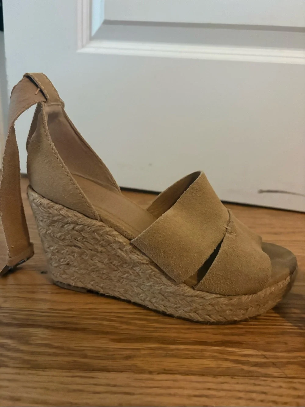 Women’s Tan Suede Espadrille Wedge Sandals